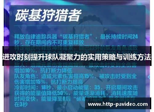 进攻时刻提升球队凝聚力的实用策略与训练方法